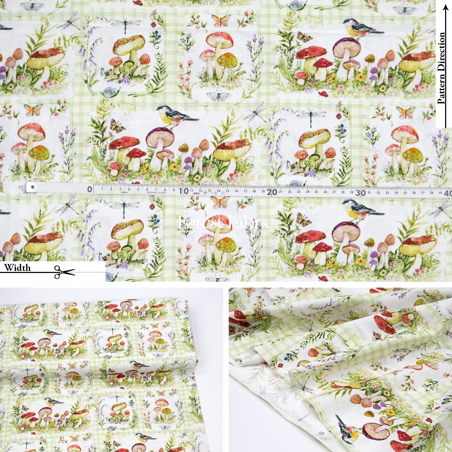 cotton - Mushroom fabric - FO:REST Fabric 布恩堂Liberty fabrictana lawnjapanese fabricykk zipper