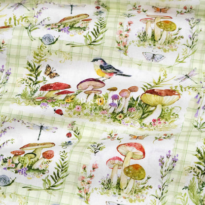 cotton - Mushroom fabric - FO:REST Fabric 布恩堂Liberty fabrictana lawnjapanese fabricykk zipper