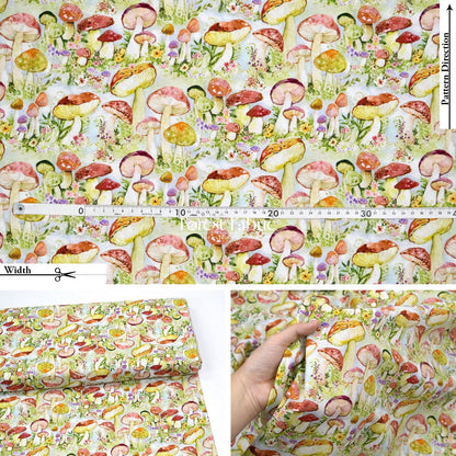 cotton - Mushroom fabric - FO:REST Fabric 布恩堂Liberty fabrictana lawnjapanese fabricykk zipper