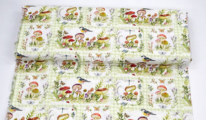 cotton - Mushroom fabric - FO:REST Fabric 布恩堂Liberty fabrictana lawnjapanese fabricykk zipper