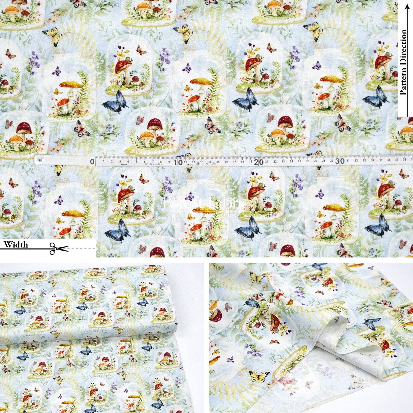 cotton - Mushroom fabric - FO:REST Fabric 布恩堂Liberty fabrictana lawnjapanese fabricykk zipper