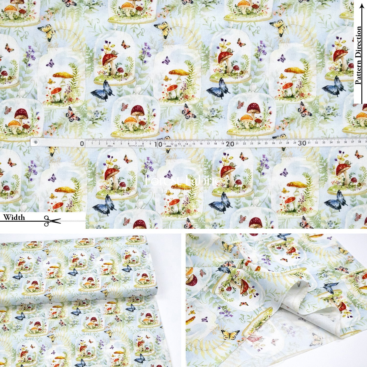 cotton - Mushroom fabric - FO:REST Fabric 布恩堂Liberty fabrictana lawnjapanese fabricykk zipper