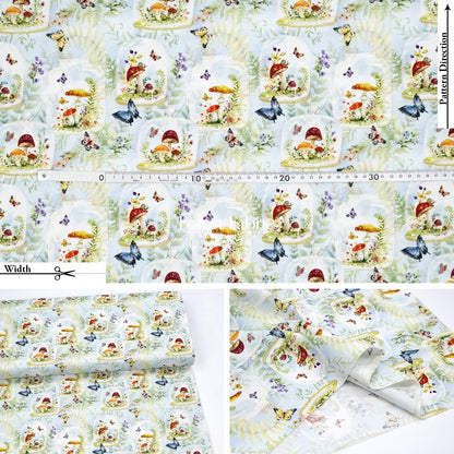 cotton - Mushroom fabric - FO:REST Fabric 布恩堂Liberty fabrictana lawnjapanese fabricykk zipper