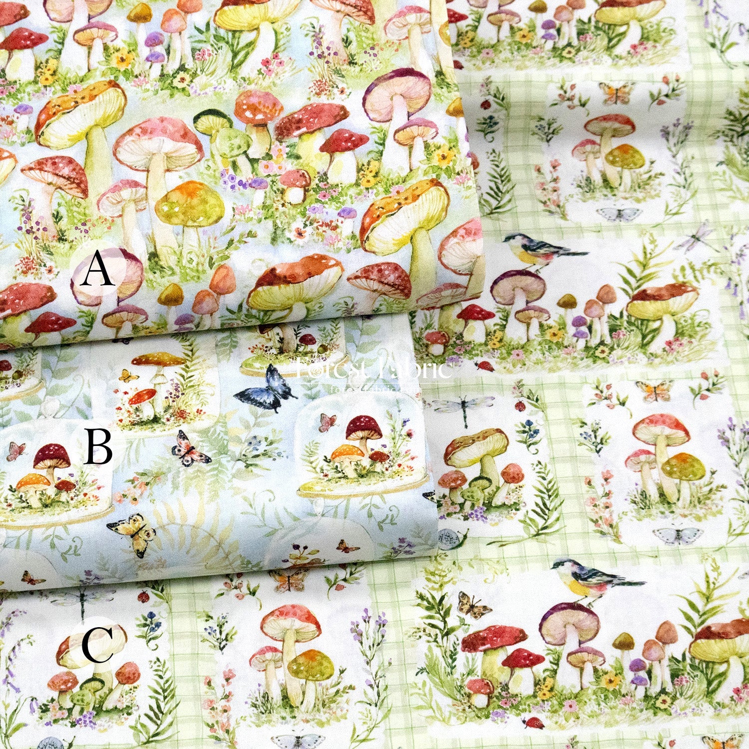cotton - Mushroom fabric - FO:REST Fabric 布恩堂Liberty fabrictana lawnjapanese fabricykk zipper