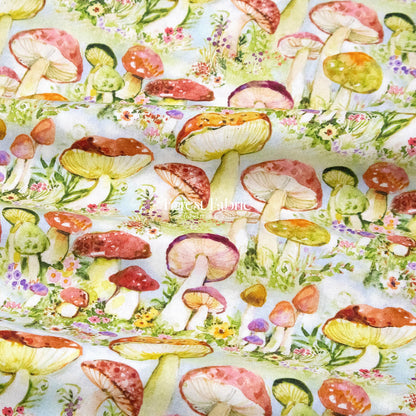 cotton - Mushroom fabric - FO:REST Fabric 布恩堂Liberty fabrictana lawnjapanese fabricykk zipper