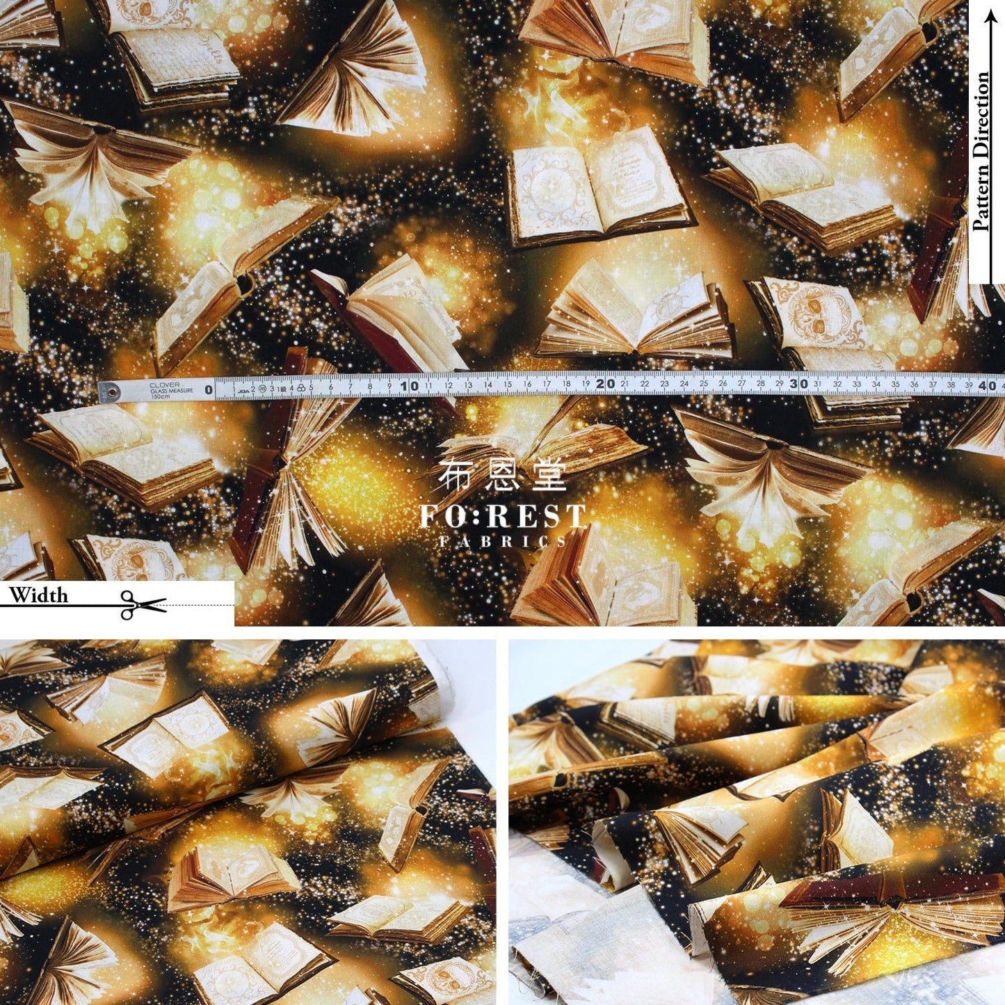 cotton - Mystic Library Magic Books fabric - FO:REST Fabric 布恩堂Liberty fabrictana lawnjapanese fabricykk zipper