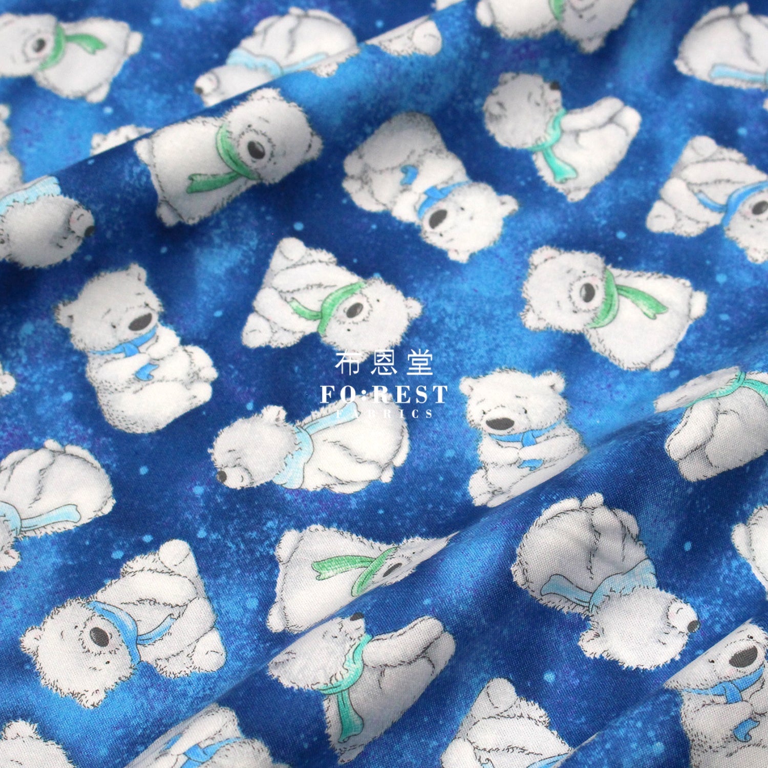 cotton - Night Tossed fabric Blue - FO:REST Fabric 布恩堂Liberty fabrictana lawnjapanese fabricykk zipper