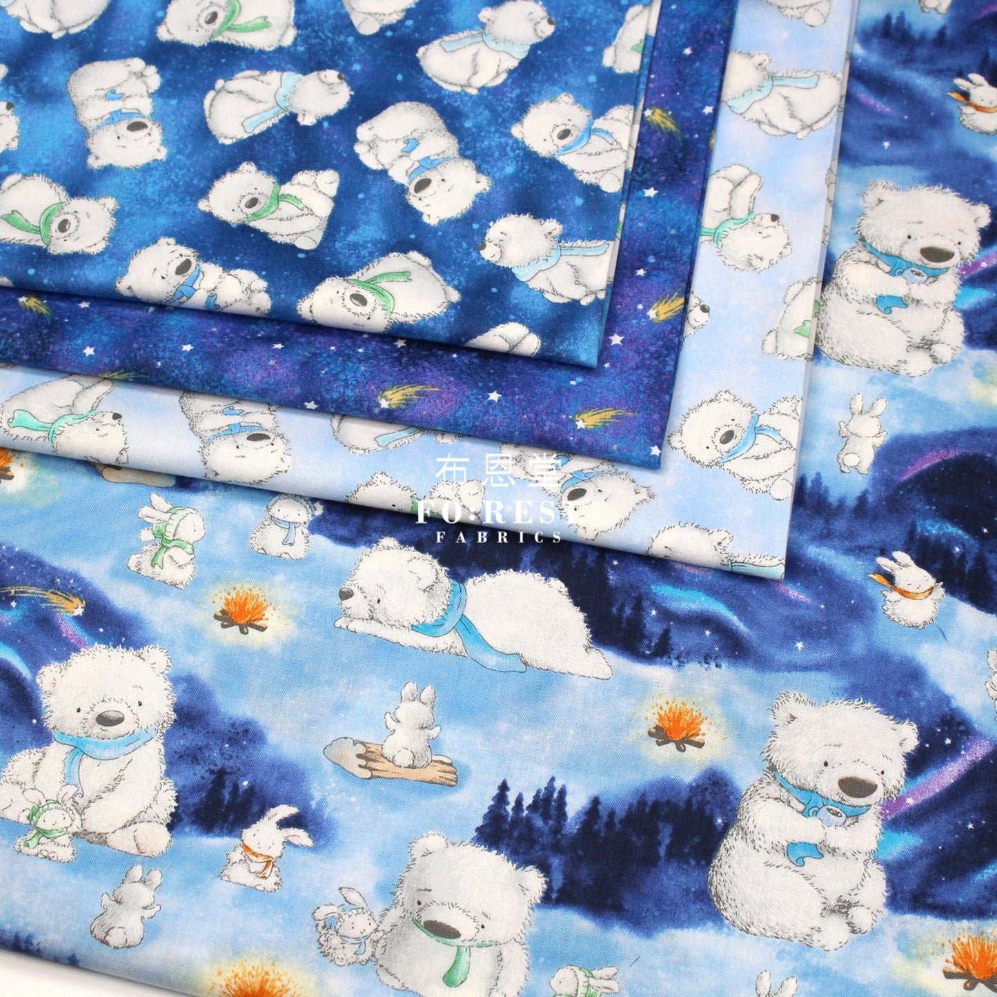 cotton - Night Tossed fabric Blue - FO:REST Fabric 布恩堂Liberty fabrictana lawnjapanese fabricykk zipper