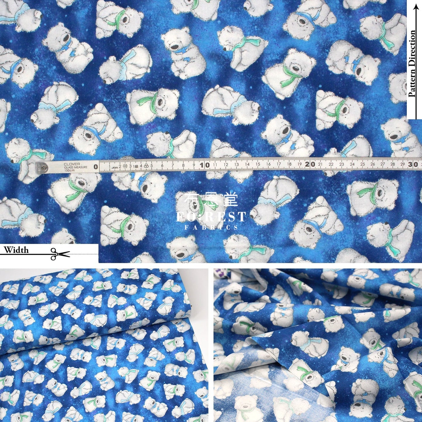 cotton - Night Tossed fabric Blue - FO:REST Fabric 布恩堂Liberty fabrictana lawnjapanese fabricykk zipper