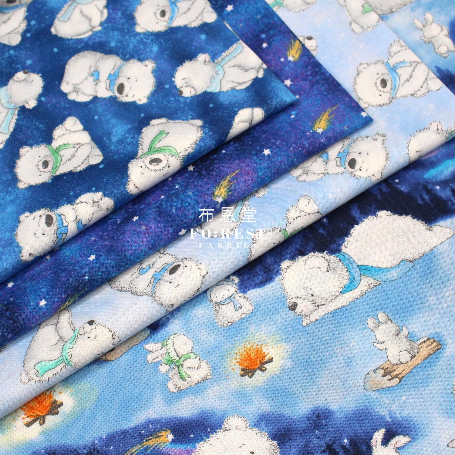 Cotton - Night Tossed Fabric Light Blue