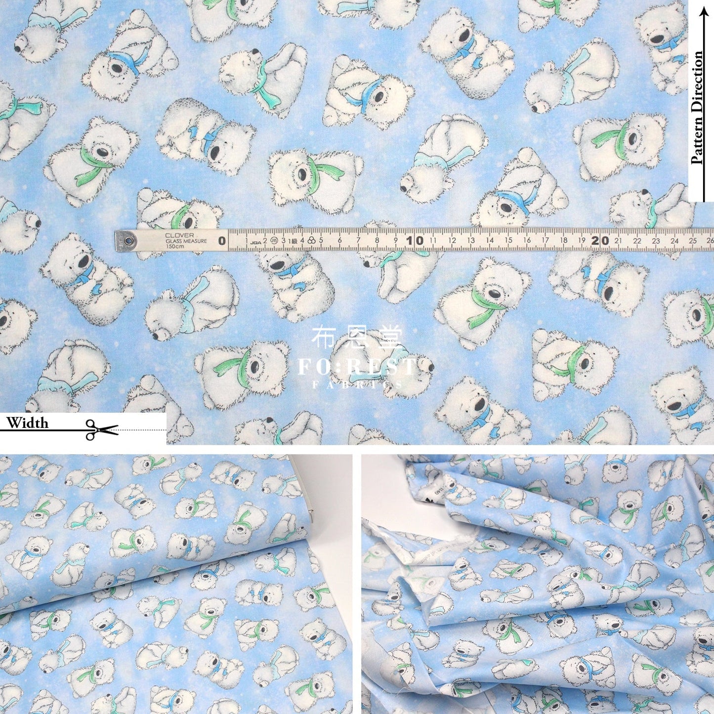 cotton - Night Tossed fabric Light Blue - FO:REST Fabric 布恩堂Liberty fabrictana lawnjapanese fabricykk zipper