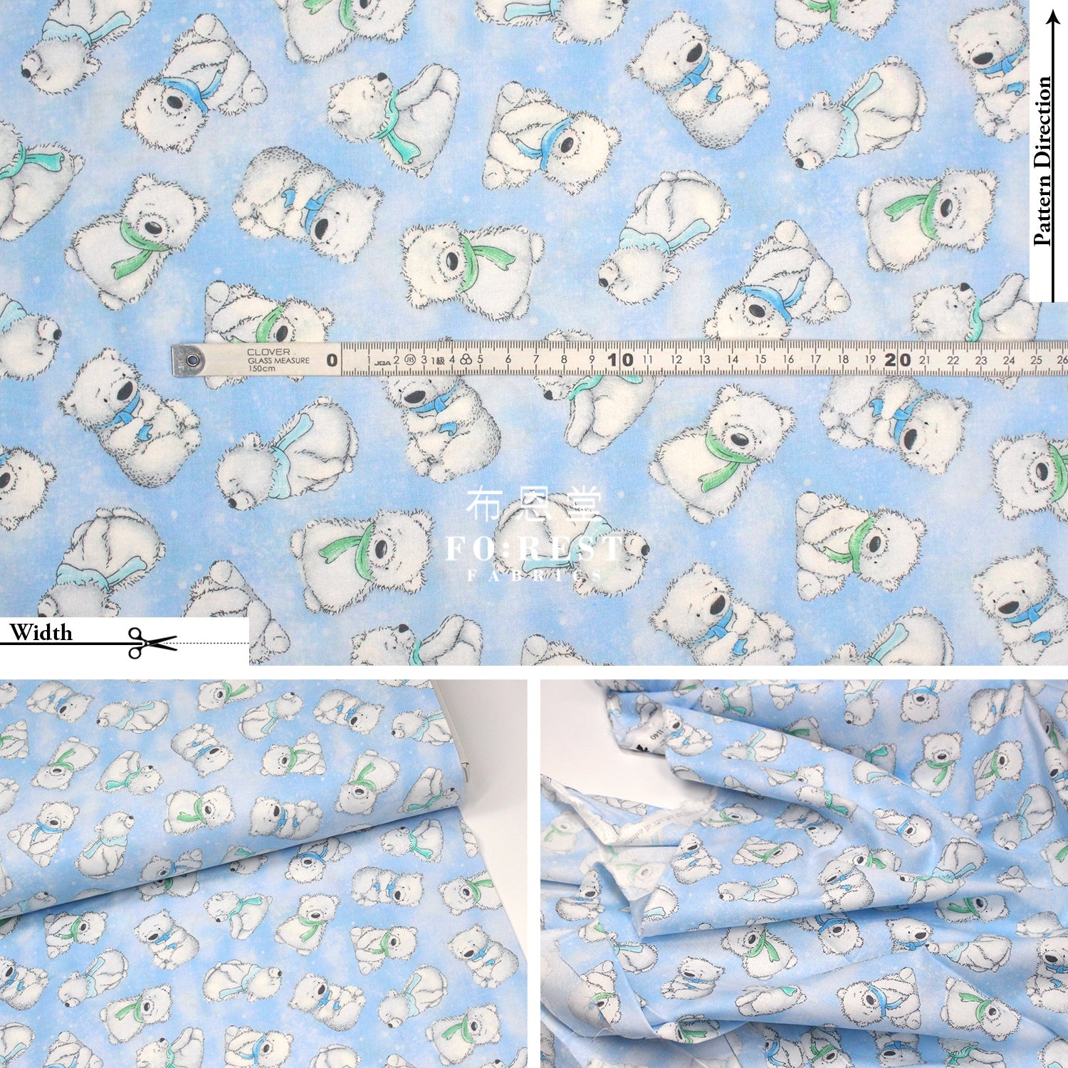 cotton - Night Tossed fabric Light Blue - FO:REST Fabric 布恩堂Liberty fabrictana lawnjapanese fabricykk zipper