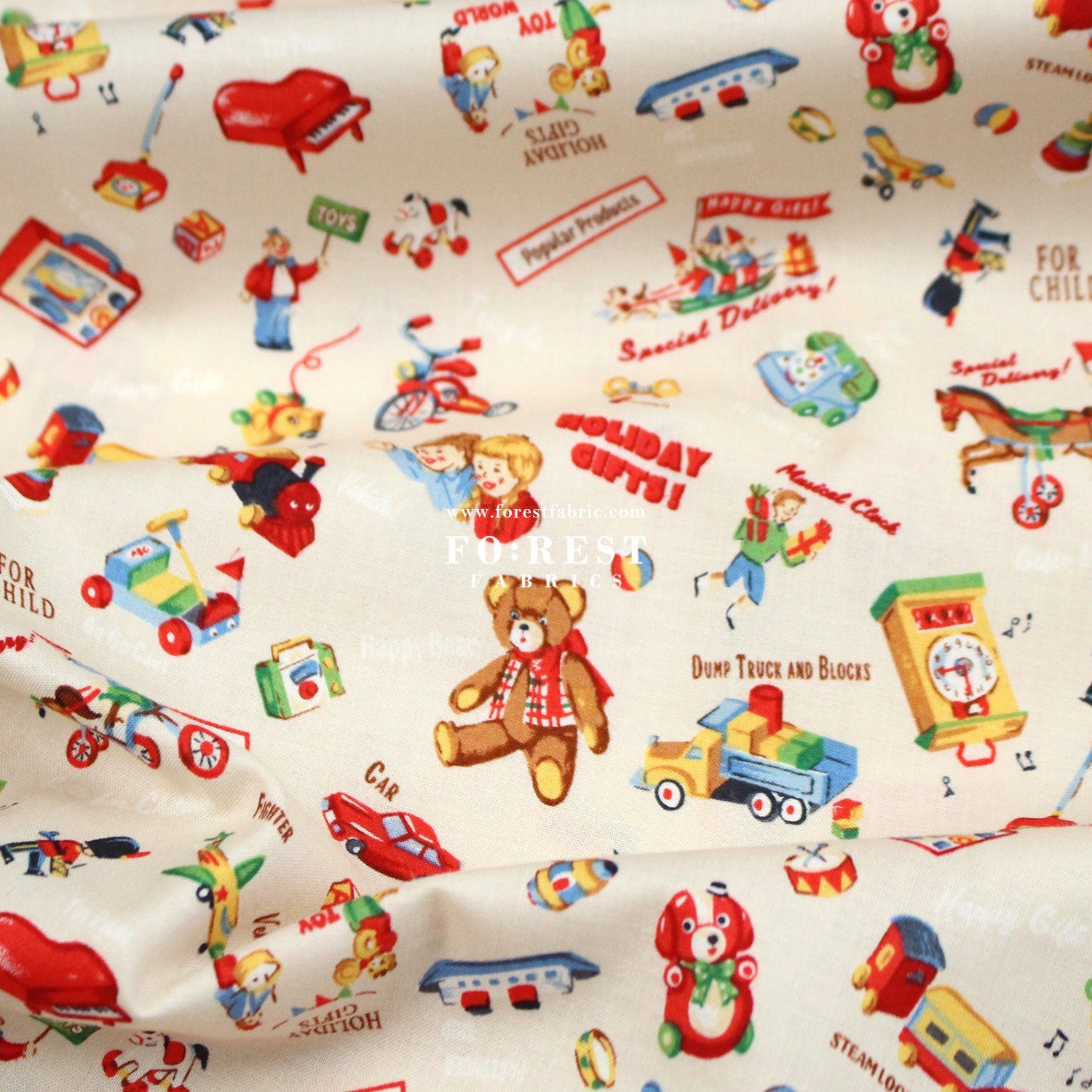 cotton - Nostalgic Toys fabric - FO:REST Fabric 布恩堂Liberty fabrictana lawnjapanese fabricykk zipper