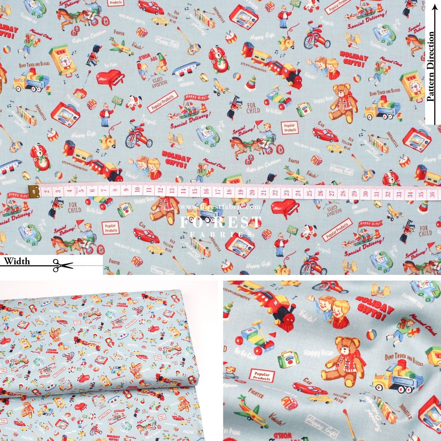 cotton - Nostalgic Toys fabric - FO:REST Fabric 布恩堂Liberty fabrictana lawnjapanese fabricykk zipper