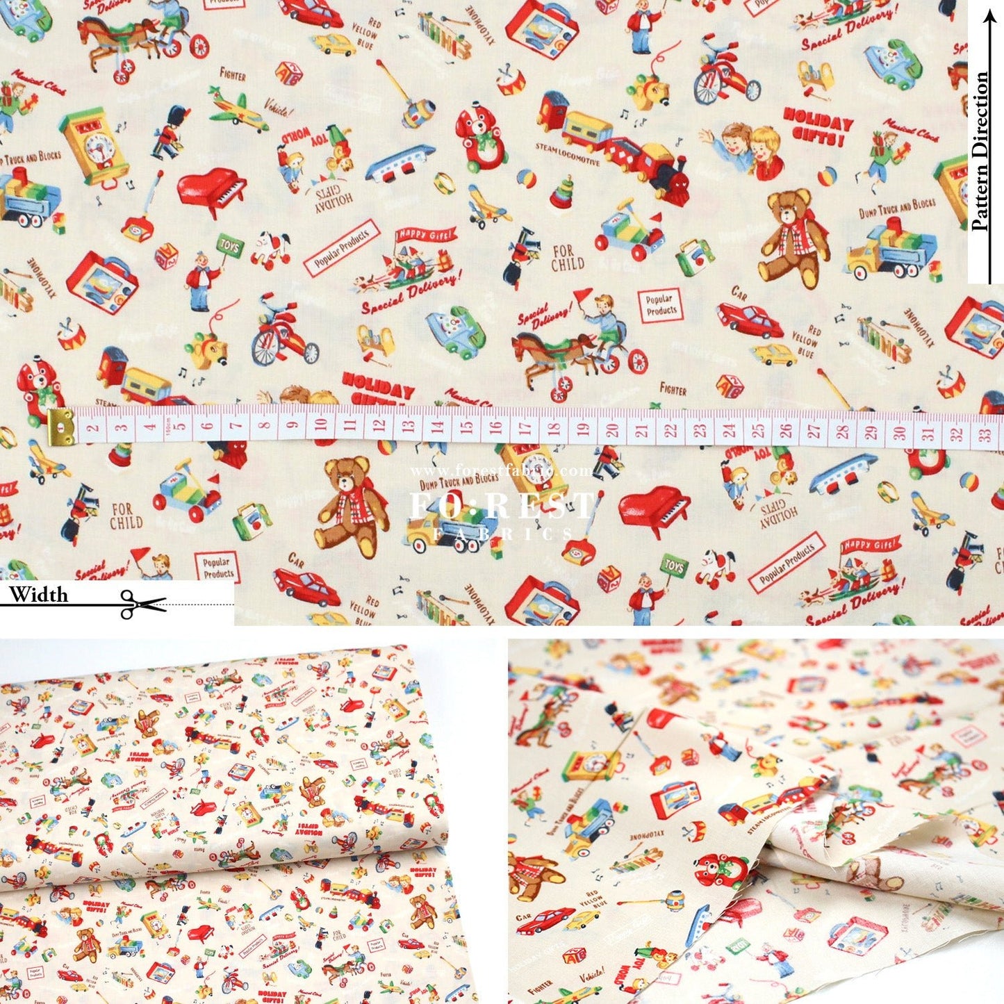 cotton - Nostalgic Toys fabric - FO:REST Fabric 布恩堂Liberty fabrictana lawnjapanese fabricykk zipper