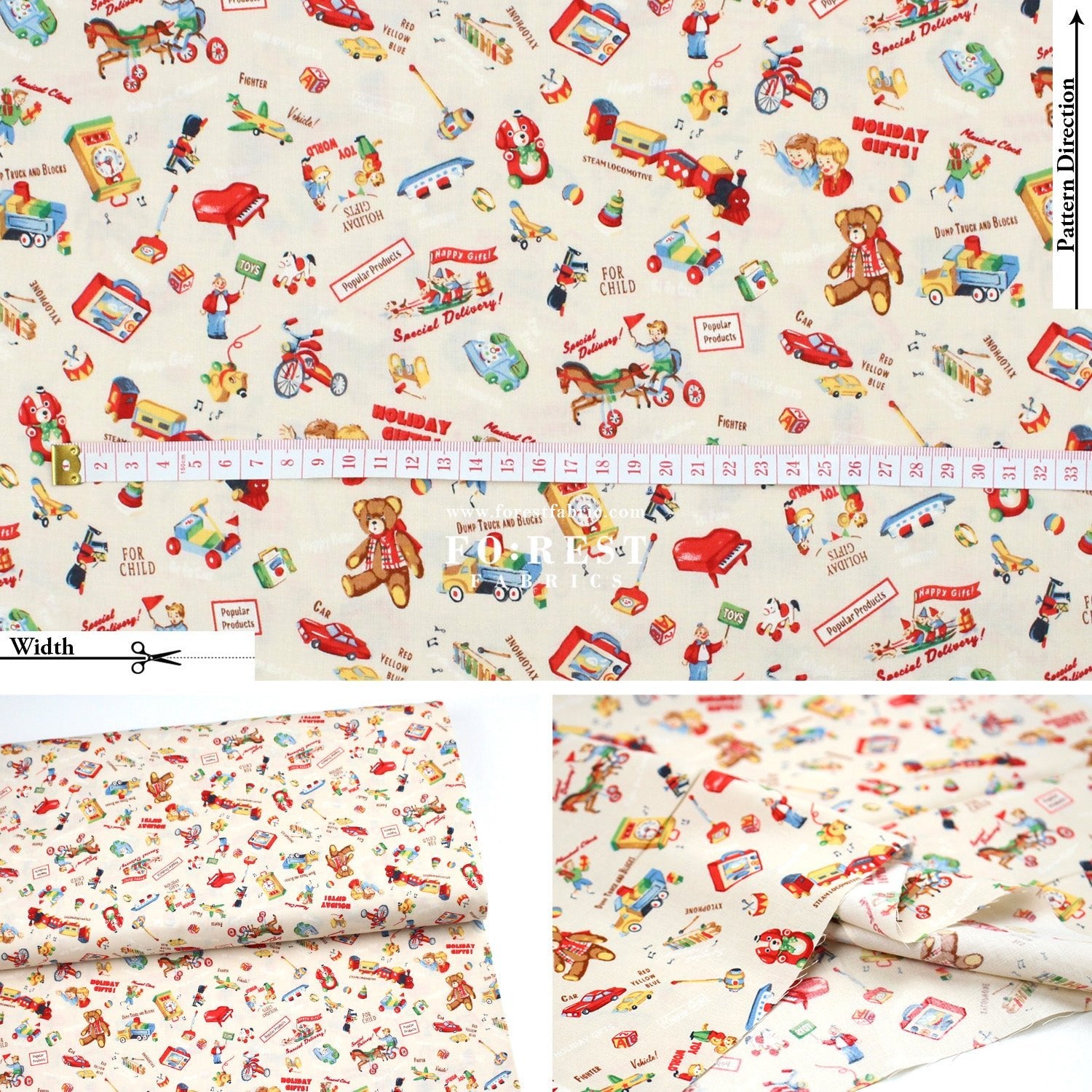 cotton - Nostalgic Toys fabric - FO:REST Fabric 布恩堂Liberty fabrictana lawnjapanese fabricykk zipper