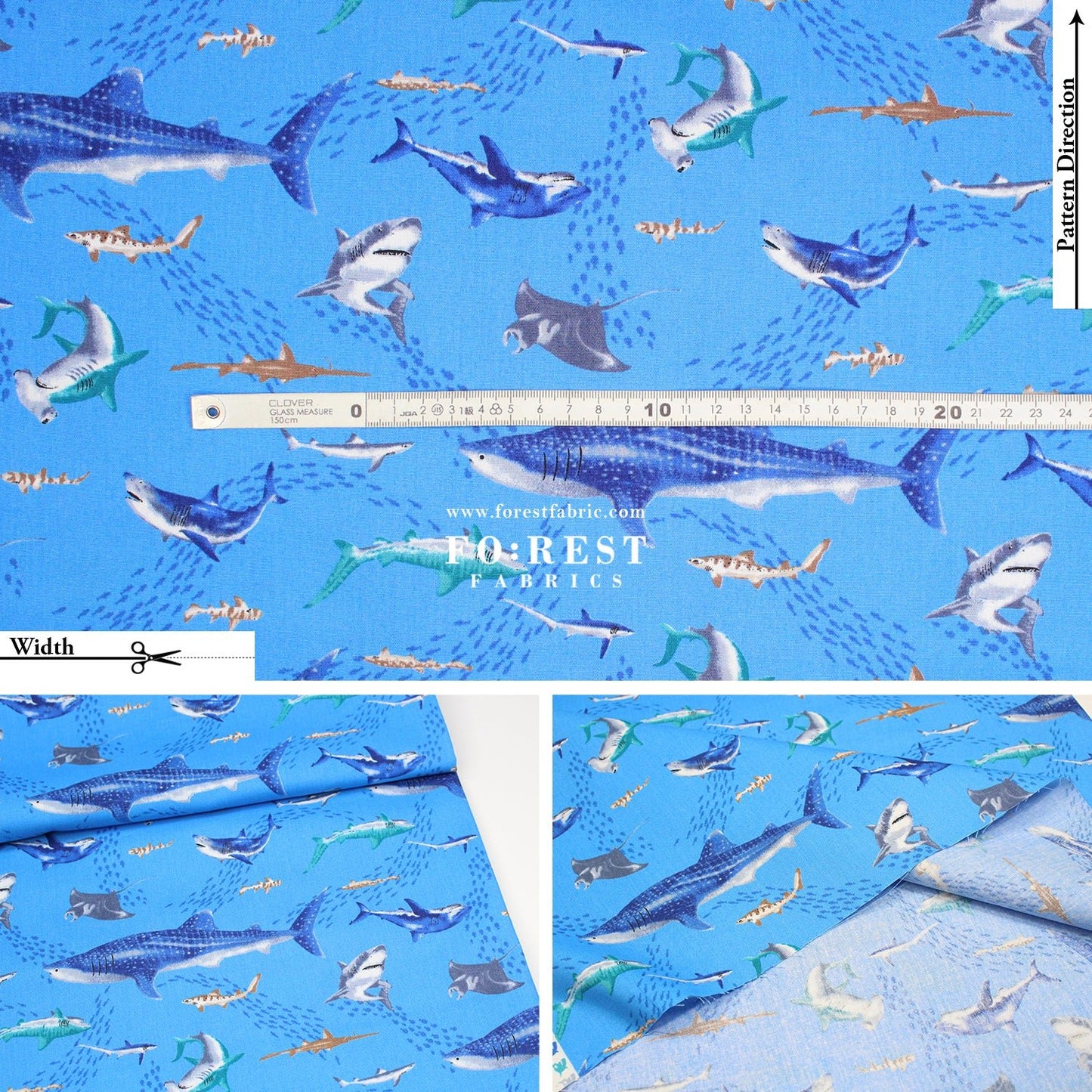 cotton - Ocean Sea fabric Blue - FO:REST Fabric 布恩堂Liberty fabrictana lawnjapanese fabricykk zipper