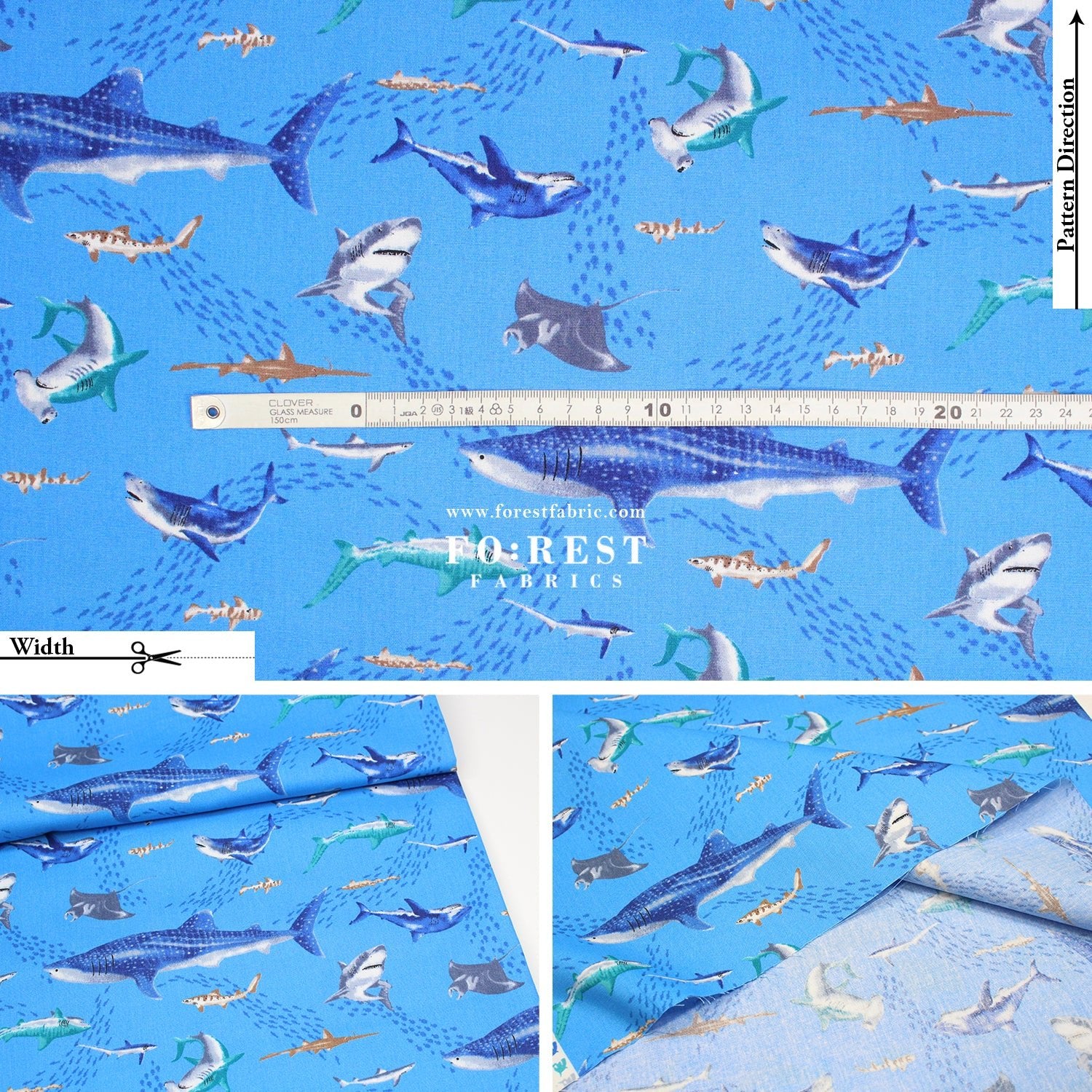 cotton - Ocean Sea fabric Blue - FO:REST Fabric 布恩堂Liberty fabrictana lawnjapanese fabricykk zipper