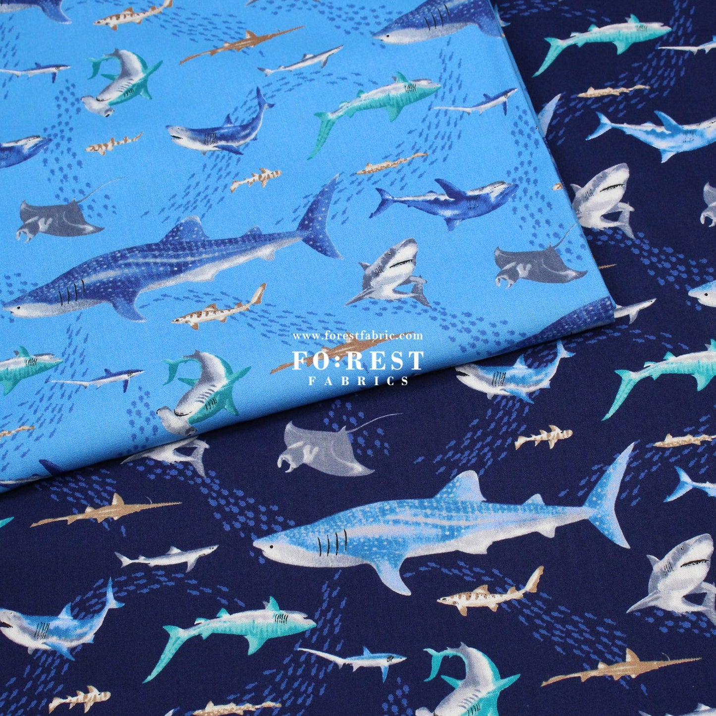 cotton - Ocean Sea fabric Blue - FO:REST Fabric 布恩堂Liberty fabrictana lawnjapanese fabricykk zipper