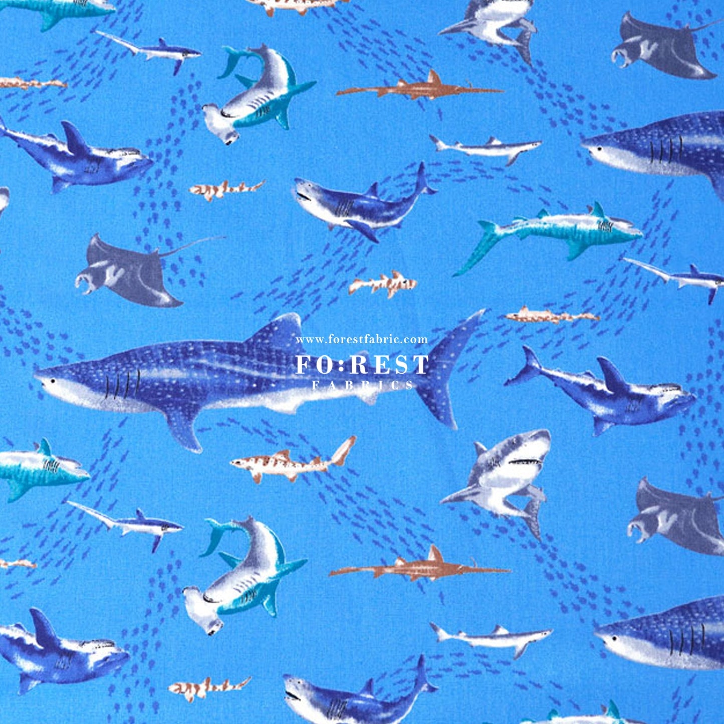 cotton - Ocean Sea fabric Blue - FO:REST Fabric 布恩堂Liberty fabrictana lawnjapanese fabricykk zipper