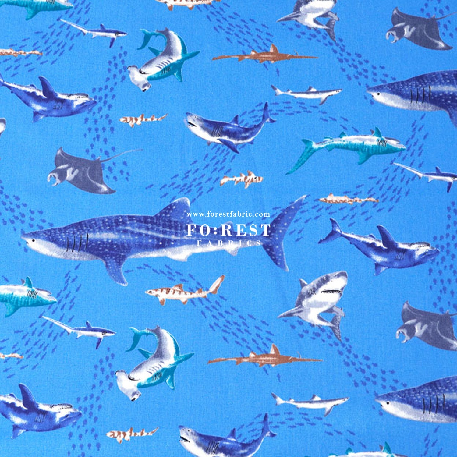 cotton - Ocean Sea fabric Blue - FO:REST Fabric 布恩堂Liberty fabrictana lawnjapanese fabricykk zipper