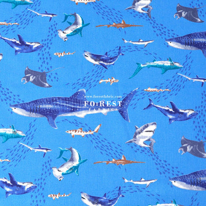 cotton - Ocean Sea fabric Blue - FO:REST Fabric 布恩堂Liberty fabrictana lawnjapanese fabricykk zipper