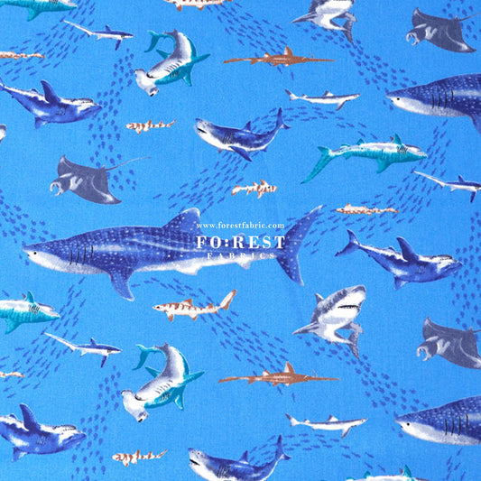 cotton - Ocean Sea fabric Blue - FO:REST Fabric 布恩堂Liberty fabrictana lawnjapanese fabricykk zipper
