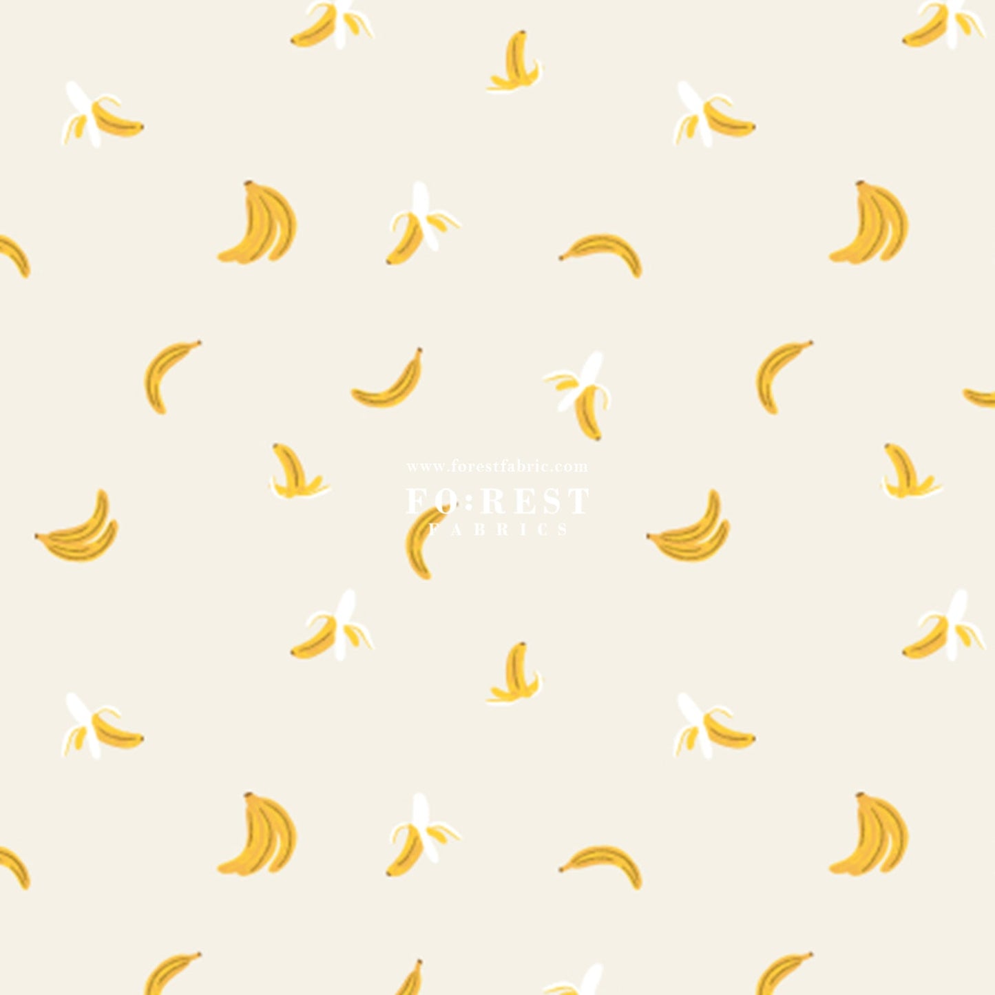 cotton - orchard Bananas - Ligh Gray Metallic fabric - FO:REST Fabric 布恩堂Liberty fabrictana lawnjapanese fabricykk zipper