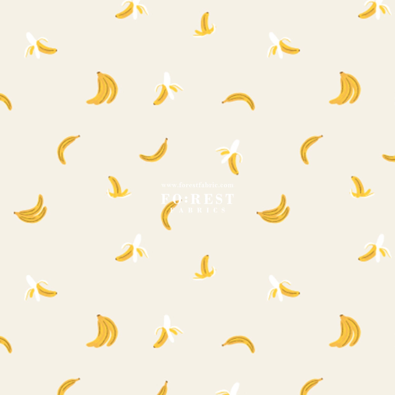 cotton - orchard Bananas - Ligh Gray Metallic fabric - FO:REST Fabric 布恩堂Liberty fabrictana lawnjapanese fabricykk zipper
