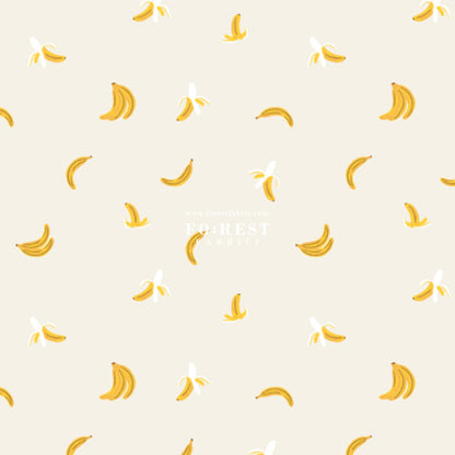 cotton - orchard Bananas - Ligh Gray Metallic fabric - FO:REST Fabric 布恩堂Liberty fabrictana lawnjapanese fabricykk zipper