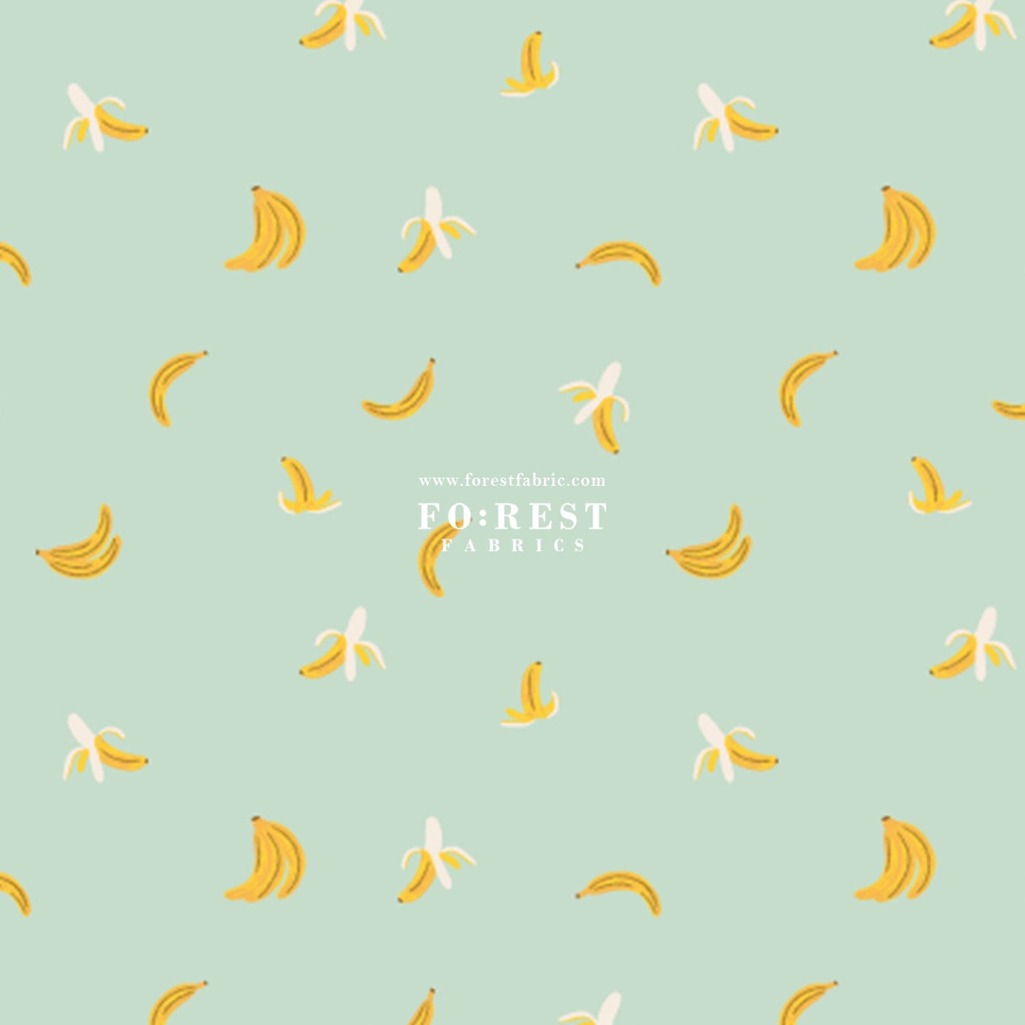 cotton - orchard Bananas - Mint Metallic fabric - FO:REST Fabric 布恩堂Liberty fabrictana lawnjapanese fabricykk zipper