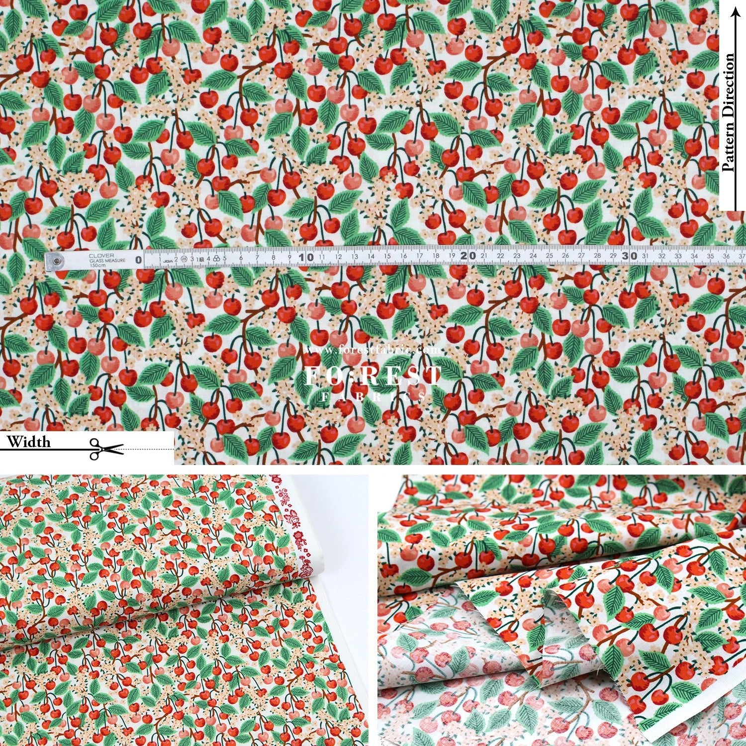 cotton - orchard Cherry Blossom - Cream fabric - FO:REST Fabric 布恩堂Liberty fabrictana lawnjapanese fabricykk zipper