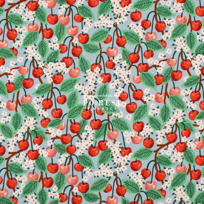 cotton - orchard Cherry Blossom - Light Blue fabric - FO:REST Fabric 布恩堂Liberty fabrictana lawnjapanese fabricykk zipper