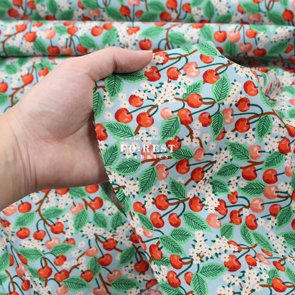 cotton - orchard Cherry Blossom - Light Blue fabric - FO:REST Fabric 布恩堂Liberty fabrictana lawnjapanese fabricykk zipper