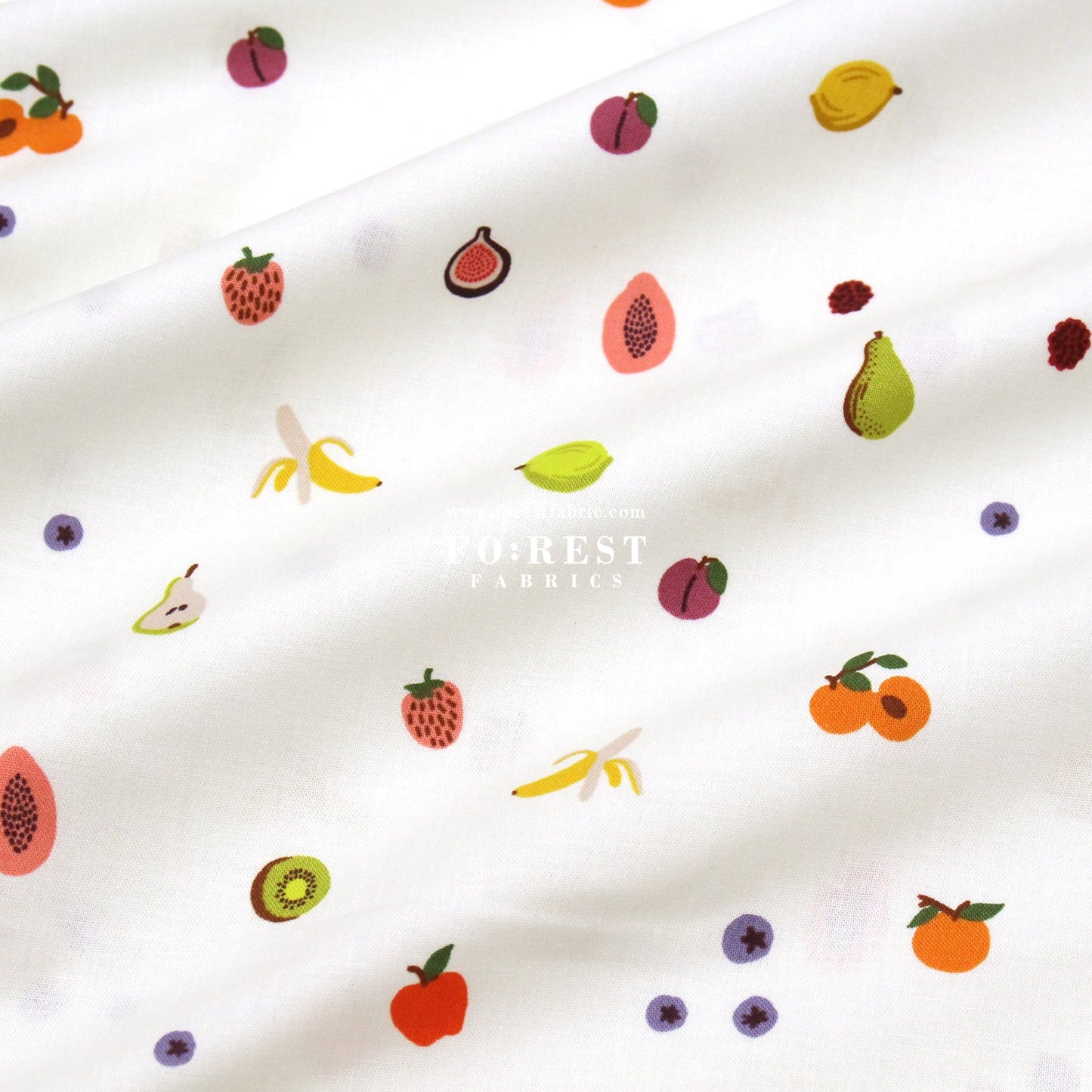 cotton - orchard Fruit Orchard - Cream fabric - FO:REST Fabric 布恩堂Liberty fabrictana lawnjapanese fabricykk zipper