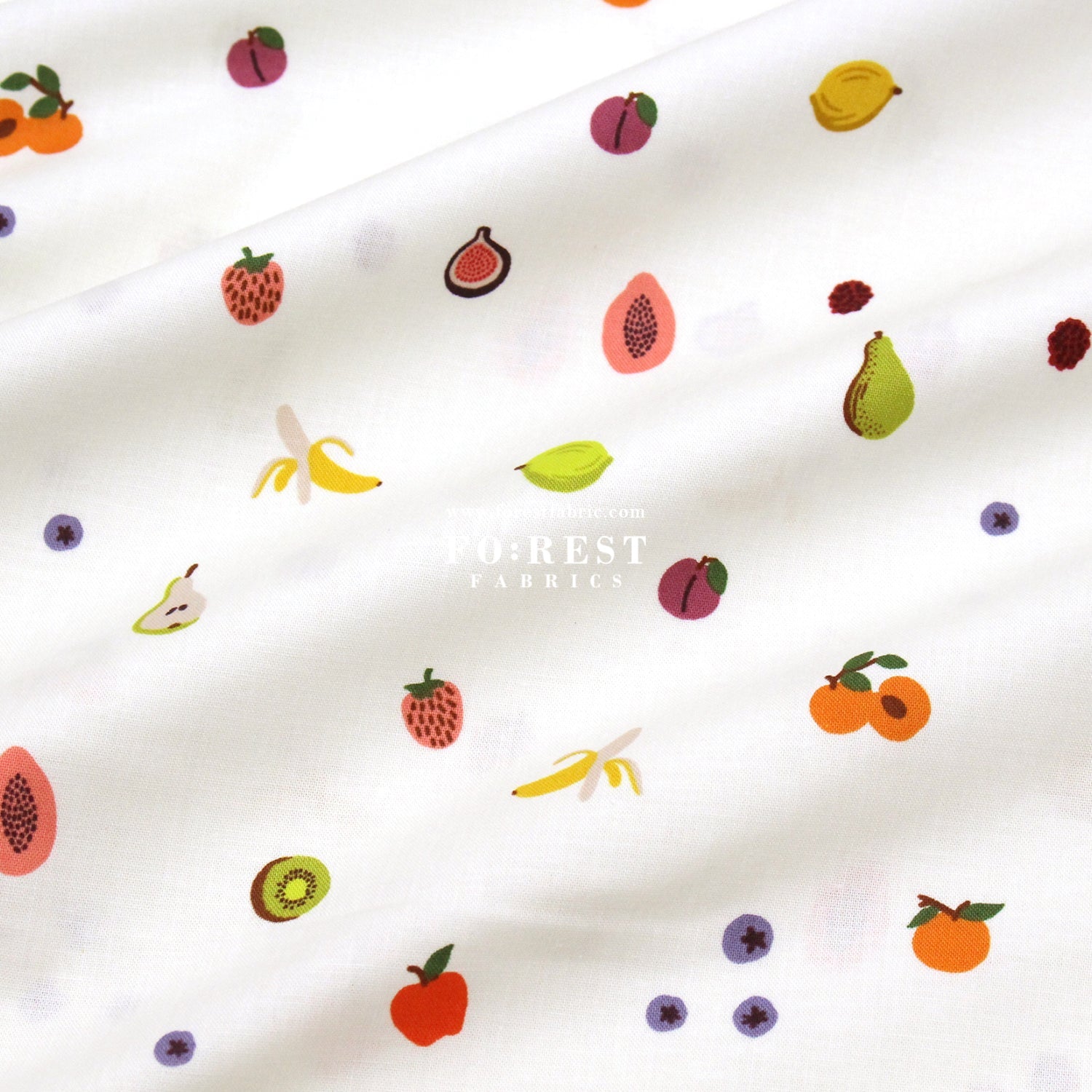 cotton - orchard Fruit Orchard - Cream fabric - FO:REST Fabric 布恩堂Liberty fabrictana lawnjapanese fabricykk zipper