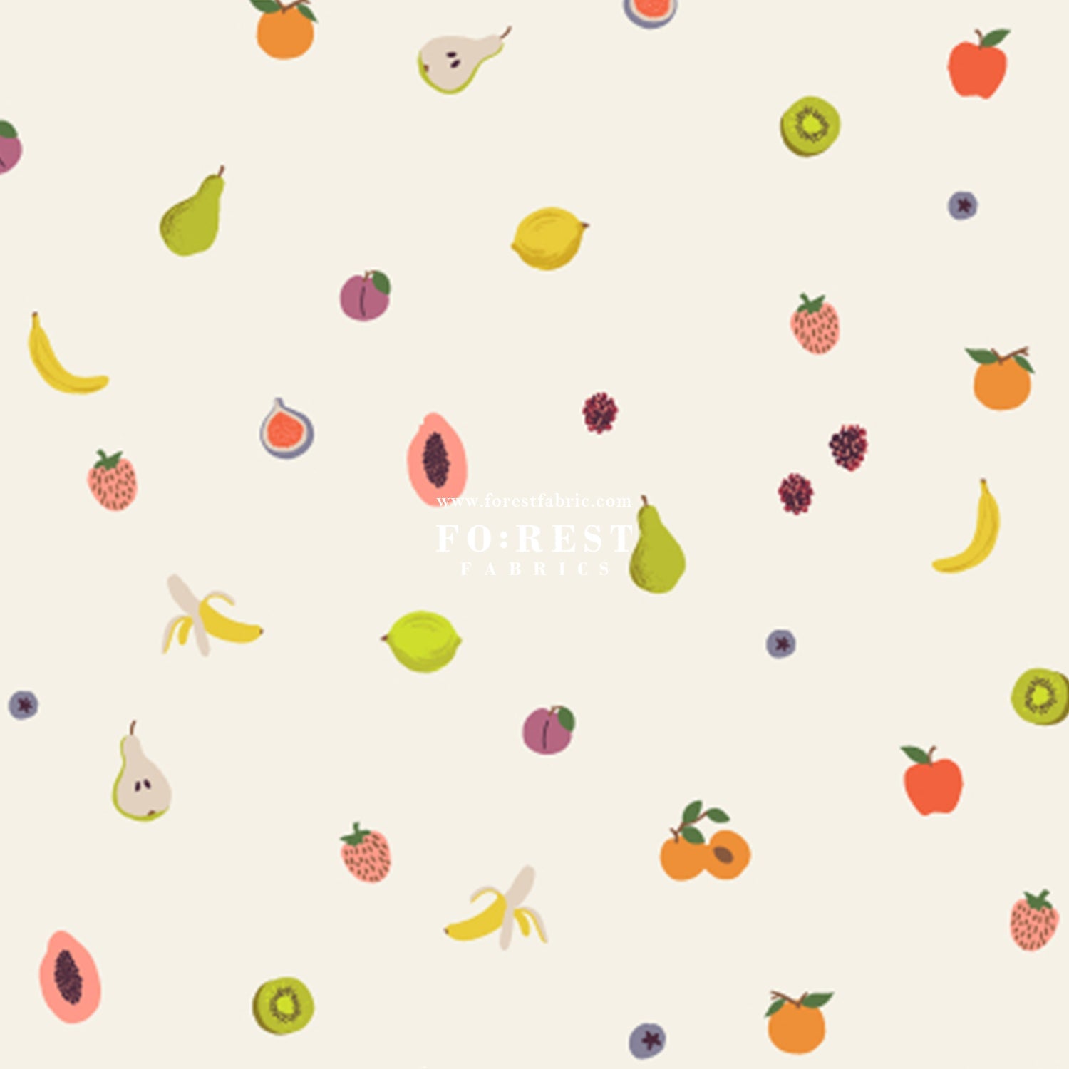 cotton - orchard Fruit Orchard - Cream fabric - FO:REST Fabric 布恩堂Liberty fabrictana lawnjapanese fabricykk zipper