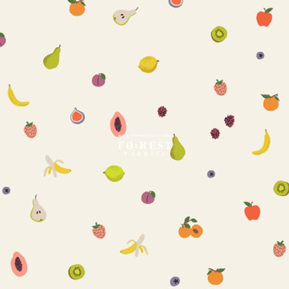 cotton - orchard Fruit Orchard - Cream fabric - FO:REST Fabric 布恩堂Liberty fabrictana lawnjapanese fabricykk zipper