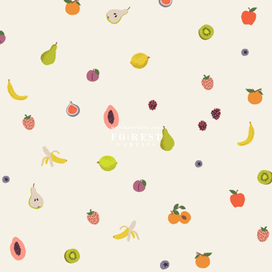 cotton - orchard Fruit Orchard - Cream fabric - FO:REST Fabric 布恩堂Liberty fabrictana lawnjapanese fabricykk zipper