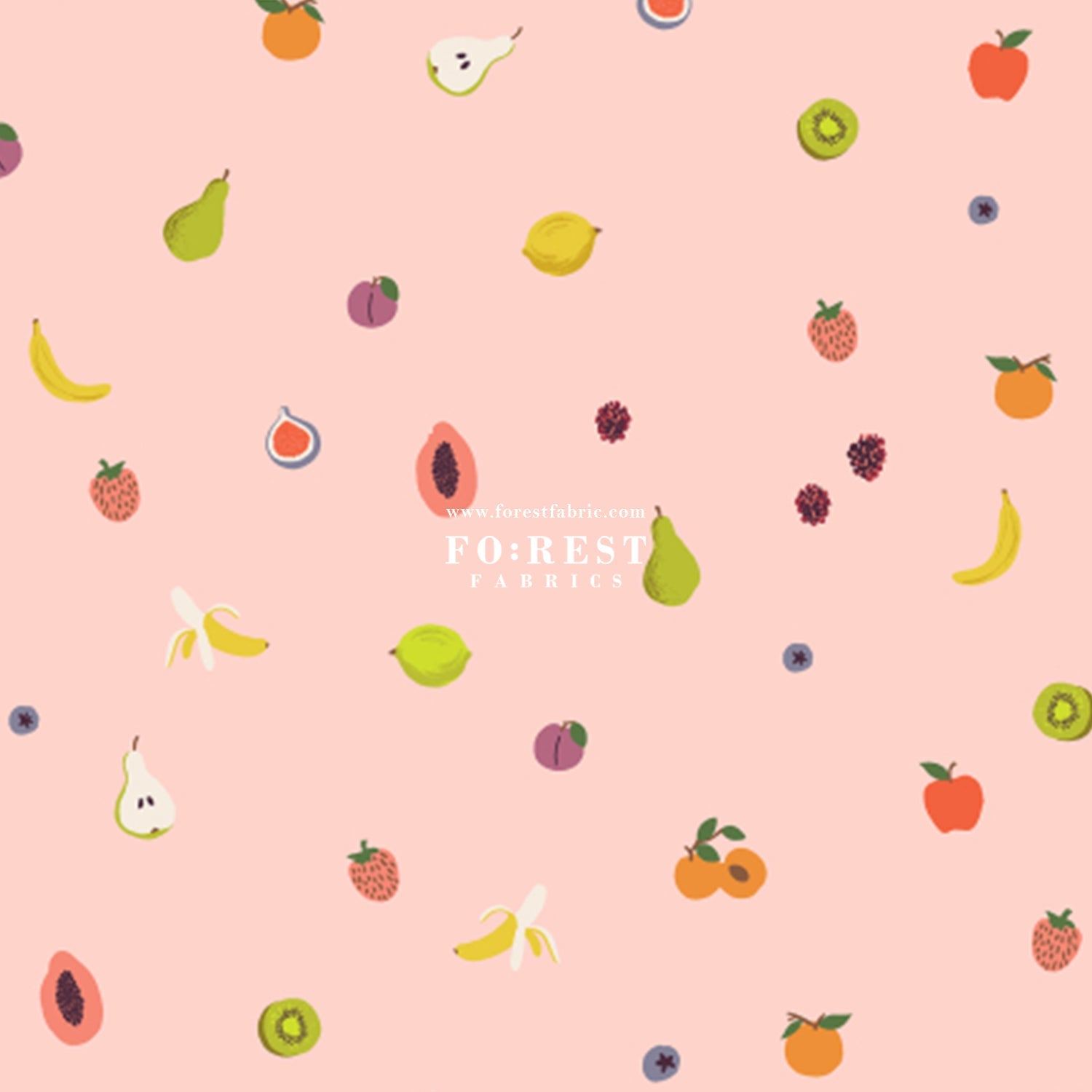 cotton - orchard Fruit Orchard - Pink fabric - FO:REST Fabric 布恩堂Liberty fabrictana lawnjapanese fabricykk zipper