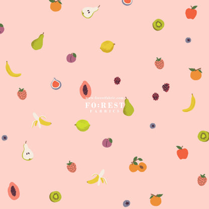 cotton - orchard Fruit Orchard - Pink fabric - FO:REST Fabric 布恩堂Liberty fabrictana lawnjapanese fabricykk zipper