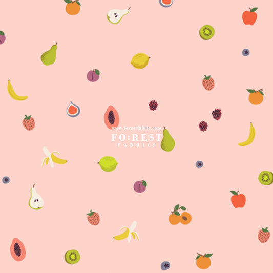 cotton - orchard Fruit Orchard - Pink fabric - FO:REST Fabric 布恩堂Liberty fabrictana lawnjapanese fabricykk zipper
