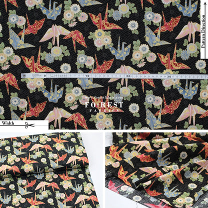 cotton - Paper Crane with metallic fabric - FO:REST Fabric 布恩堂Liberty fabrictana lawnjapanese fabricykk zipper