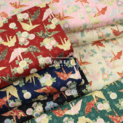 cotton - Paper Crane with metallic fabric - FO:REST Fabric 布恩堂Liberty fabrictana lawnjapanese fabricykk zipper