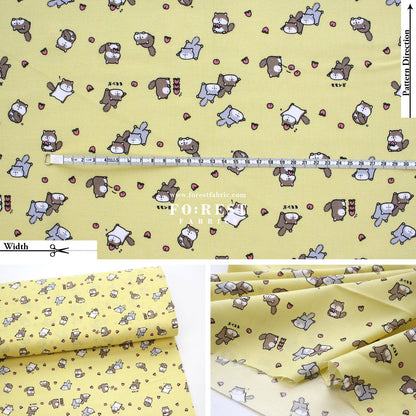 cotton - Peach and Flying Squirrel fabric - FO:REST Fabric 布恩堂Liberty fabrictana lawnjapanese fabricykk zipper
