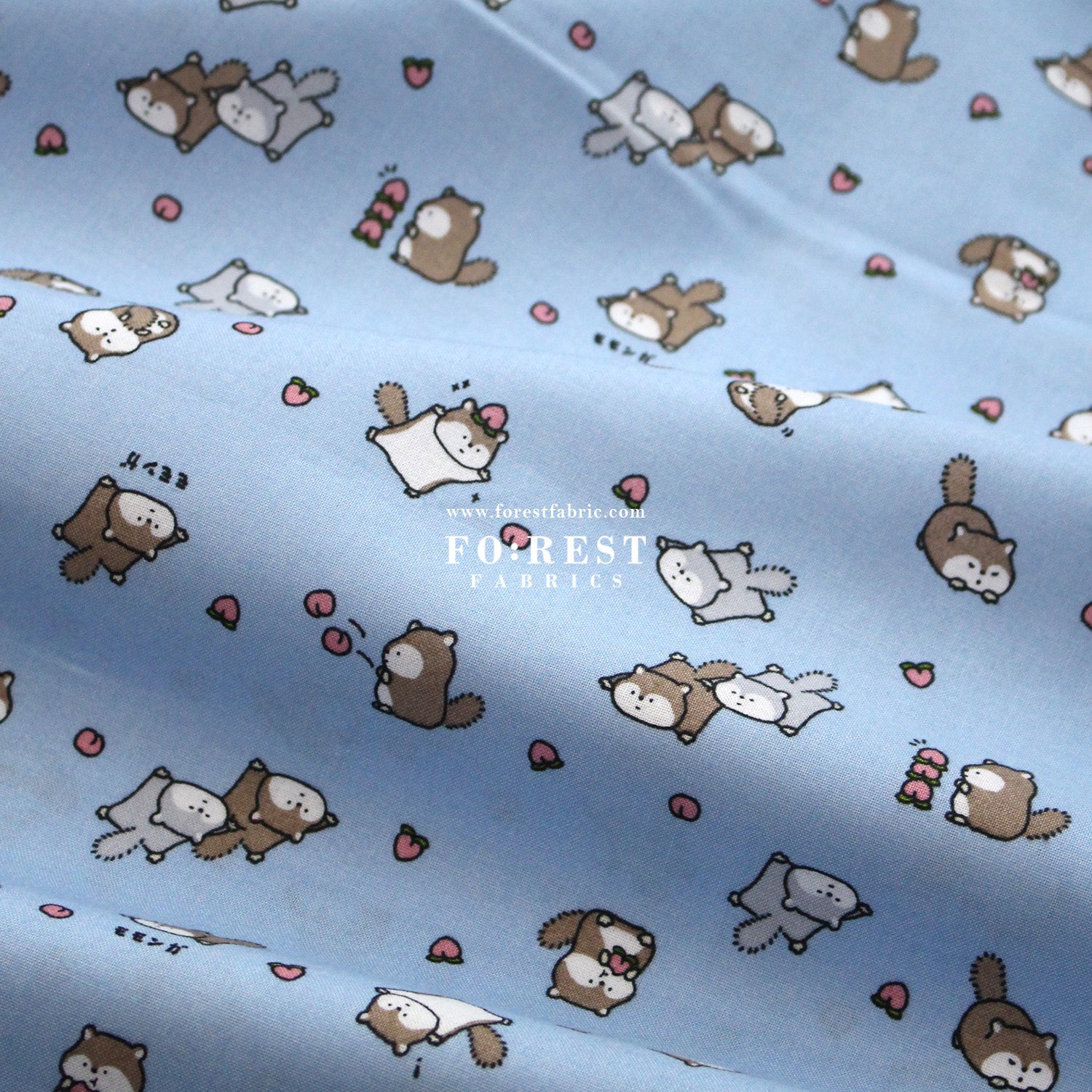cotton - Peach and Flying Squirrel fabric - FO:REST Fabric 布恩堂Liberty fabrictana lawnjapanese fabricykk zipper