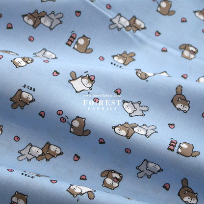 cotton - Peach and Flying Squirrel fabric - FO:REST Fabric 布恩堂Liberty fabrictana lawnjapanese fabricykk zipper