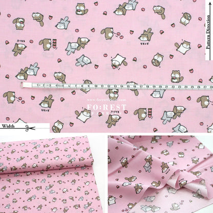 cotton - Peach and Flying Squirrel fabric - FO:REST Fabric 布恩堂Liberty fabrictana lawnjapanese fabricykk zipper