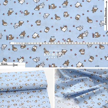 cotton - Peach and Flying Squirrel fabric - FO:REST Fabric 布恩堂Liberty fabrictana lawnjapanese fabricykk zipper