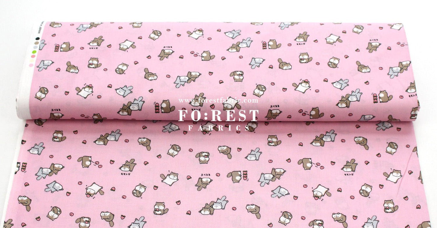 cotton - Peach and Flying Squirrel fabric - FO:REST Fabric 布恩堂Liberty fabrictana lawnjapanese fabricykk zipper